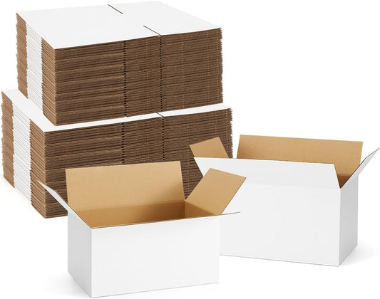 Assorted-Sizes-Shipping-Boxes-40-Pack: 10x7x5 & 11x6x6 Small-Shipping-Boxes-Mailers, White Corrugated-Cardboard-Boxes-for-Packing-Small-Business Mailing