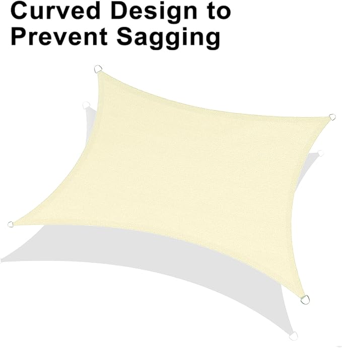 LOVE STORY Custom Size 6' x 20' Butter Cream Sun Shade Sail Canopy Commercial Rectangle Sail Shade Fabric for Patio Garden Backyard Pool (Customized)