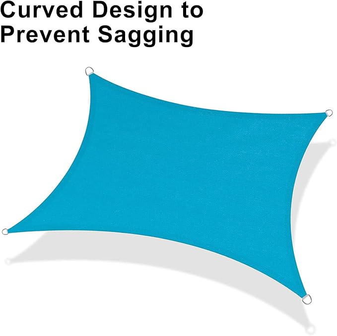 LOVE STORY Custom Size 11' x 14' Turquoise Blue Sun Shade Sail Canopy Commercial Rectangle Sail Shade Fabric for Patio Garden Backyard Pool (Customized)