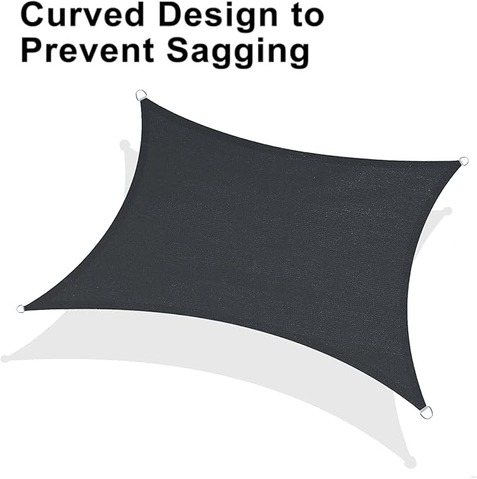 LOVE STORY Custom Size 14' x 24' Graphite Grey Sun Shade Sail Canopy Commercial Rectangle Sail Shade Fabric for Patio Garden Backyard Pool (Customized)