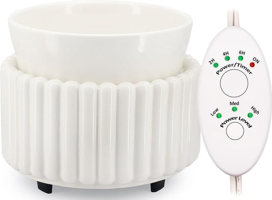Ceramic Wax Melt Warmer with Timer Candle Warmer for Scented Wax Electric Fragrance Burner for Home, Office, Bedroom - Gift & Décor