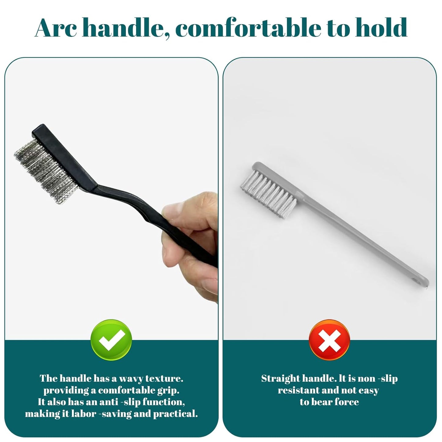 24 Pcs Mini Stainless Steel Wire Brush Set, Wire Scratch Brush with Curved Handle, Cleaning Weld Slag and Rust