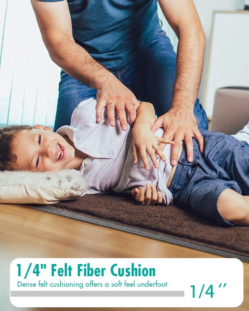 Non Slip Rug Pad Gripper - 2.6x12 Feet 1/4” Extra Thick Felt Under Rug for Area Rugs and Hardwood Floors,Super Cushioned Non Skid Carpet Padding