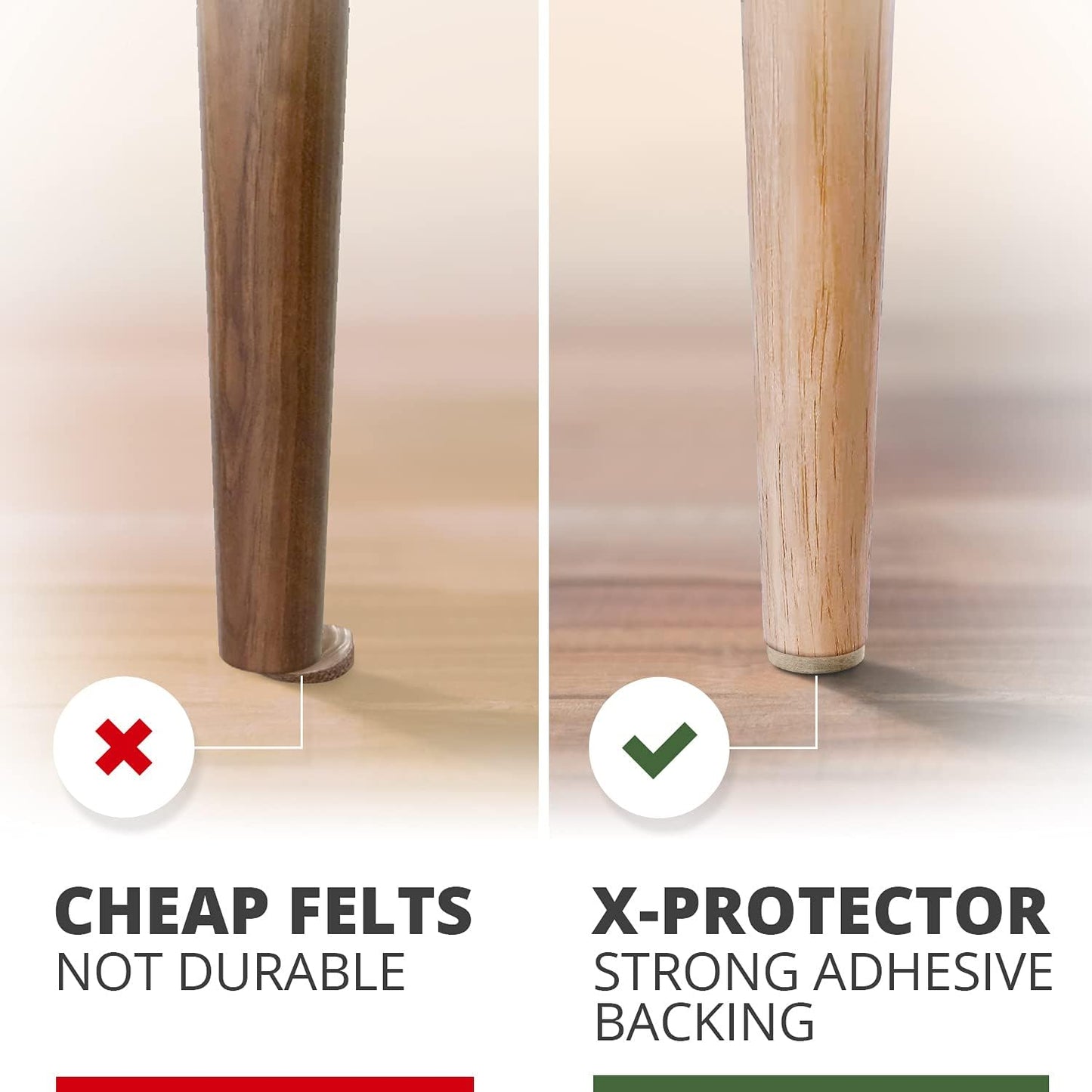 Felt Furniture Pads X-PROTECTOR 181 PCS Premium Furniture Pads - Felt Pads Furniture Feet Best Wood Floor Protectors - Protect Your Hardwood & Laminate Flooring!
