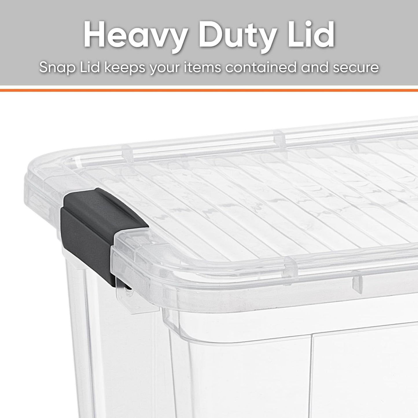 Superio Storage Bins with Lids- 4 Pack, 1.85 Qt Clear Boxes for Organizing, Stackable Plastic Containers- BPA Free, Non-Toxic, Odor Free, Organizer for Home, Office, Dorm