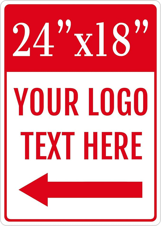 Large Custom Outdoor Metal Sign for Business Shop Wall Display, 24x18 Inch, Rust-Free Aluminum Weather Resistant, Waterproof, Durable Ink, Easy to Mount