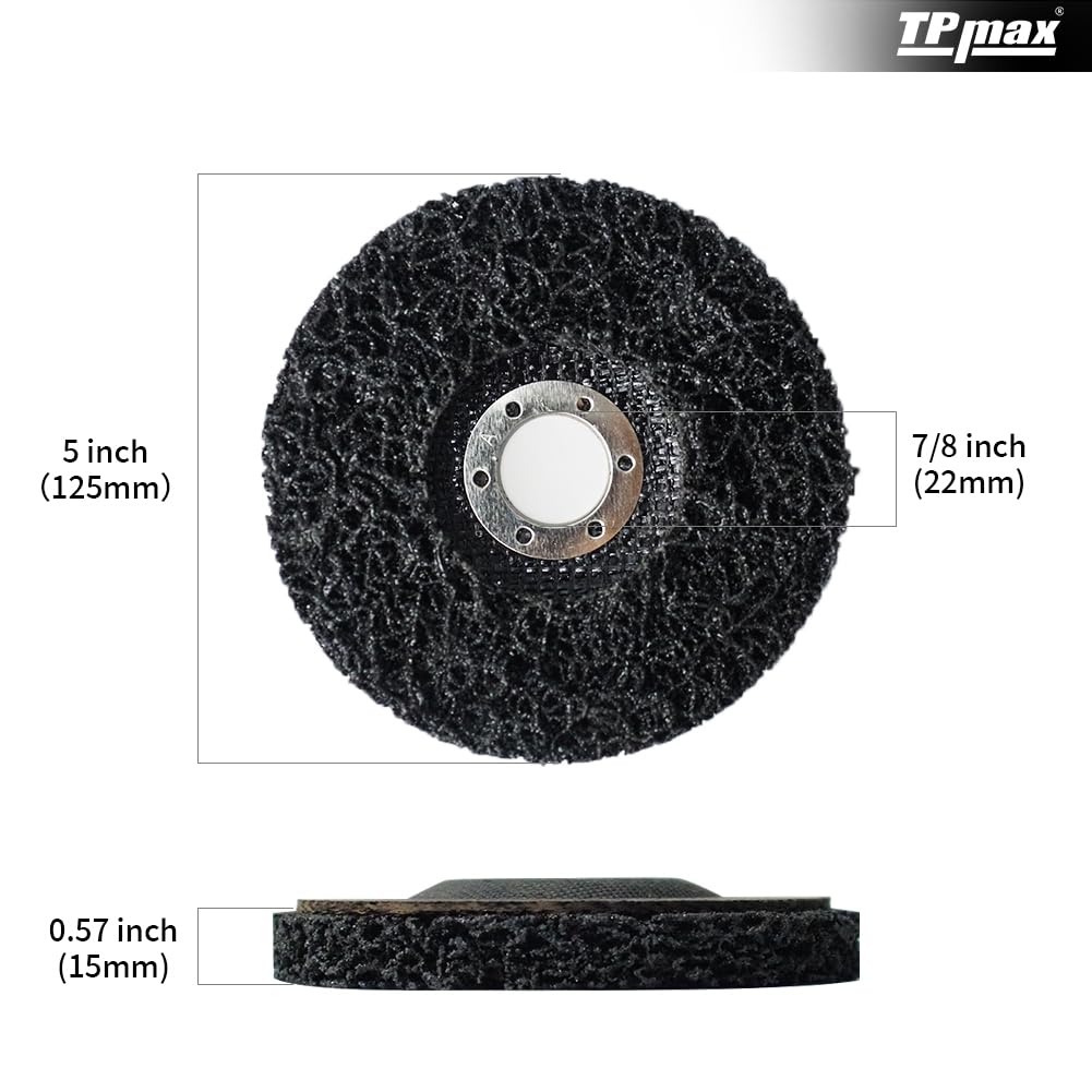 5" x7/8" Stripping Discs Rust Remover Wheel Remove Paint and Oxidation Poly Strip Wheel Disc Abrasive Angle Grinding Wheel - 3 Pack(Purple/Blue/Black)