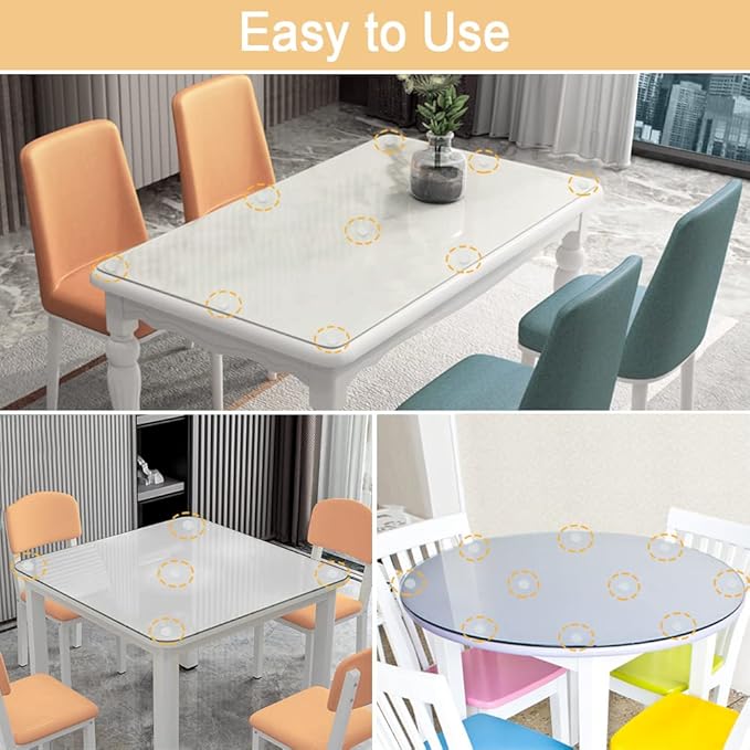 Premium Self Adhesive Clear Soft Glass Table Top Bumper, Anti Slide and Scratch for Glass Table, Round Rubber Pads for Glass Table Top Spacer, (20mm*2mm, 48 PCS)
