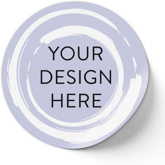 100 Custom Vinyl Stickers - Upload Your own Image, Text, Design, Logo - Personalized Logo Labels for Handmade, Packaging, Bottle, Jars, Candle, Brand Stickers (Lavender Swirls, 1x1)