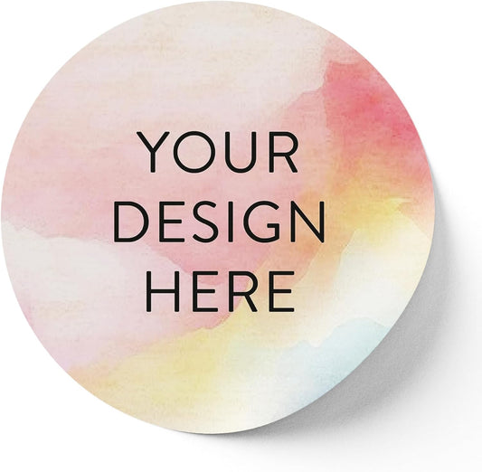 100 Custom Vinyl Stickers - Upload Your own Image, Text, Design, Logo - Personalized Logo Labels for Handmade, Packaging, Bottle, Jars, Candle, Brand Stickers (Watercolor, 3x3)