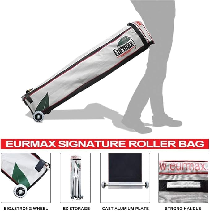 Eurmax USA 10'x20' Pop Up Canopy Tent Commercial Instant Canopies with Heavy Duty Roller Bag,Bonus 6 Sand Weights Bags (Pink)
