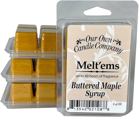 Our Own Candle Company Premium Wax Melt, Buttered Maple Syrup Scent, 6 Cubes, 2.4 oz (4 Pack)