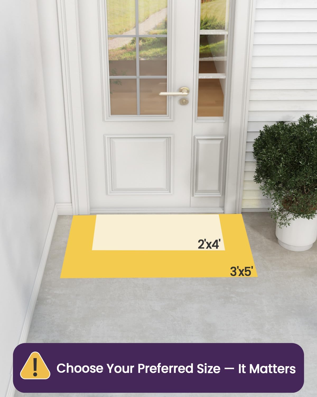 DEXI Front Door Mat Outside Entrance, Heavy Duty Non Slip Low Profile Doormat for Entryway, Trap Dirt and Moisture Welcome Mats, Easy Clean, Patio, Garage, 4x2, Blue