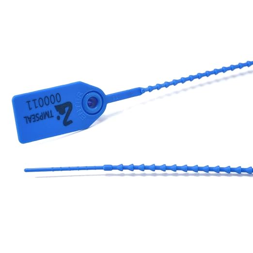 Blue Plastic Tamper Seals, Zip Ties Numbered for Fire Extinguishers Pull Tite Security Tags Disposable Self-Locking Safety Ties 250mm Length (500)