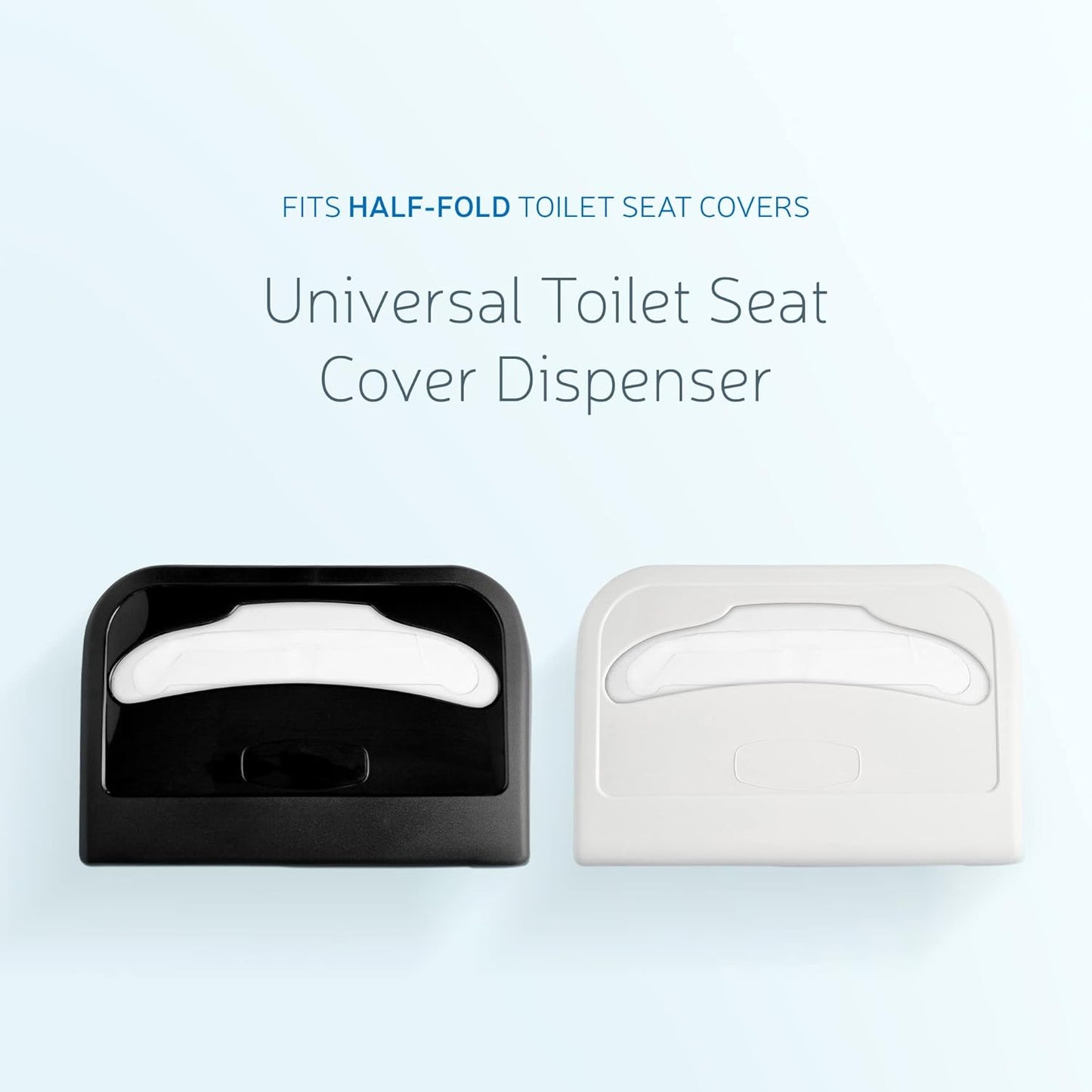 EZbrnd Wall Mount Half-Fold Toilet Seat Cover Dispenser for Commercial/Washroom/Office, Seat Cover Paper Sold Separately, Black, 3100B-EZ