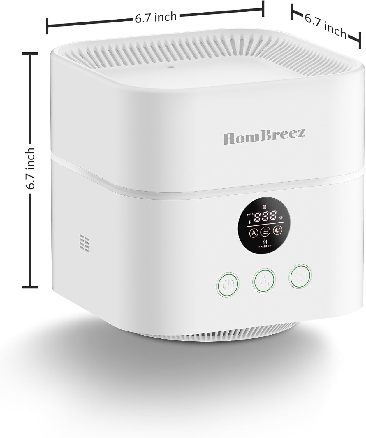 Air Purifier and Humidifier Combo for Bedroom, Covers Up to 200ft², H13 True HEPA Filter, 500ML Water Tank, Quiet Cool Mist Top Fill Essential Oil Diffuser for Baby, Pet Room, White