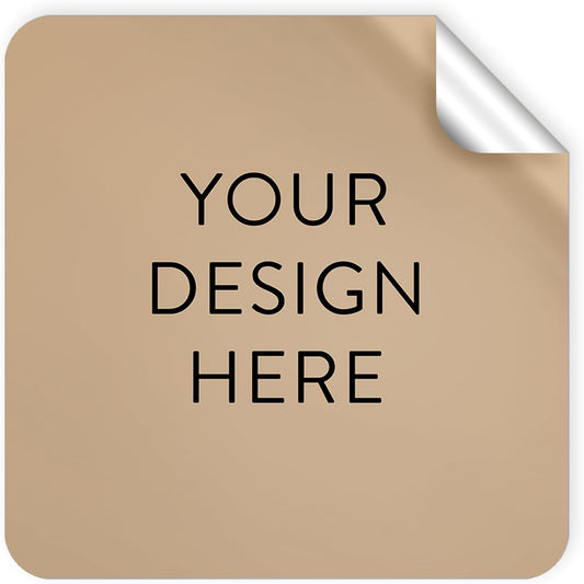 100 Custom Vinyl Stickers - Upload Your own Image, Text, Design, Logo - Personalized Logo Labels for Handmade, Packaging, Bottle, Jars, Candle, Brand Stickers (Brown, 1.5x1.5 Square)