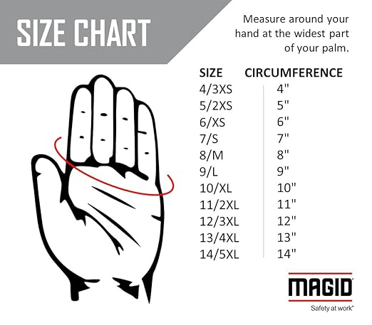 MAGID D-ROC ANSI A2 Heat-Resistant Work Gloves with Sandy Nitrile Coating, 24 Pairs, Size 12/3XL, GPD249