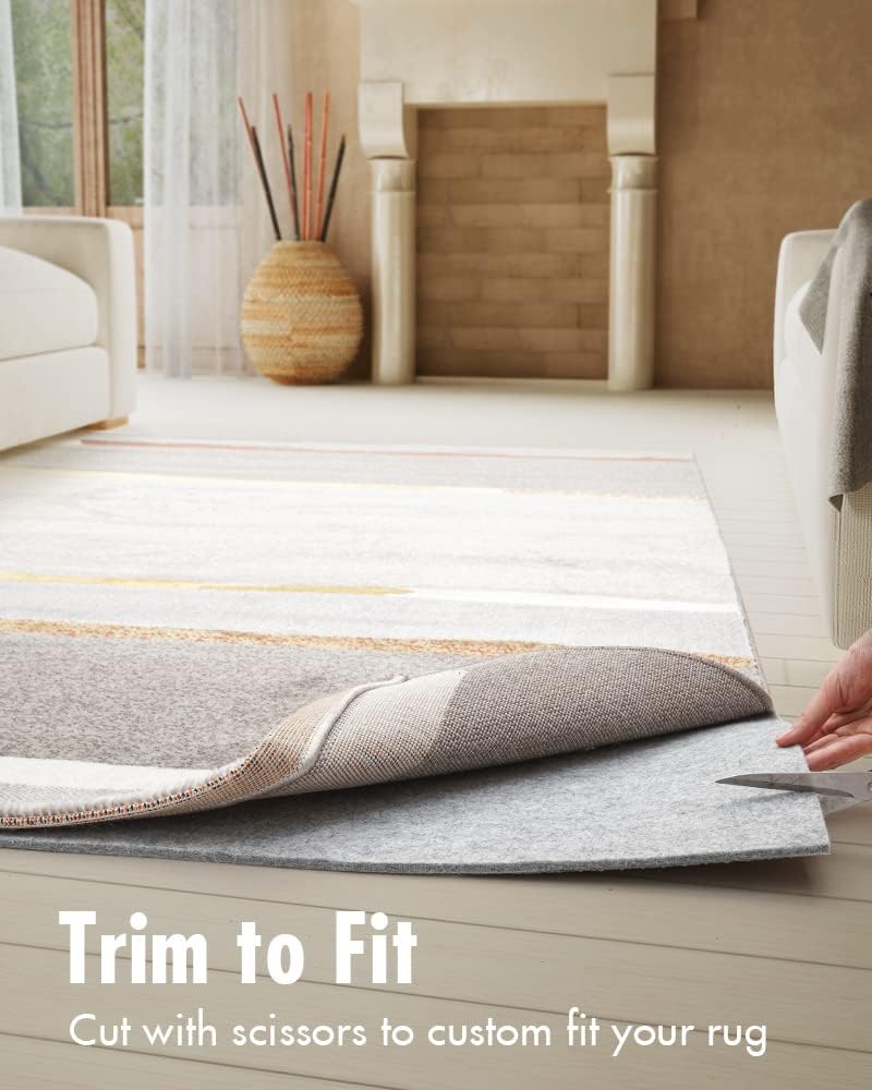 Non Slip Rug Pad Gripper - 2x3 Feet 1/4” Extra Thick Felt Under Rug for Area Rugs and Hardwood Floors,Super Cushioned Non Skid Carpet Padding
