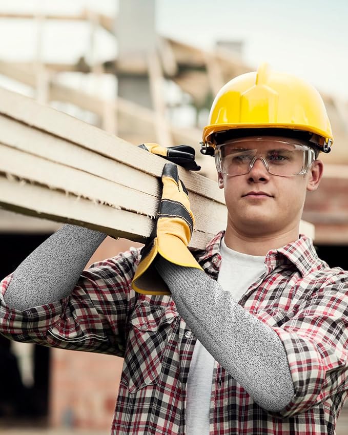 Evridwear Protective Arm Sleeves Cut Resistant Farmers Sleeves for Men Work, Gardening, Farming, Arm Protectors for Thin Skin and Bruising (Medium, With Thumb Hole)