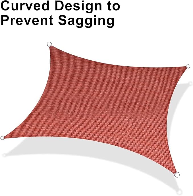 LOVE STORY Custom Size 10' x 15' Terra Red Sun Shade Sail Canopy Commercial Rectangle Sail Shade Fabric for Patio Garden Backyard Pool (Customized)