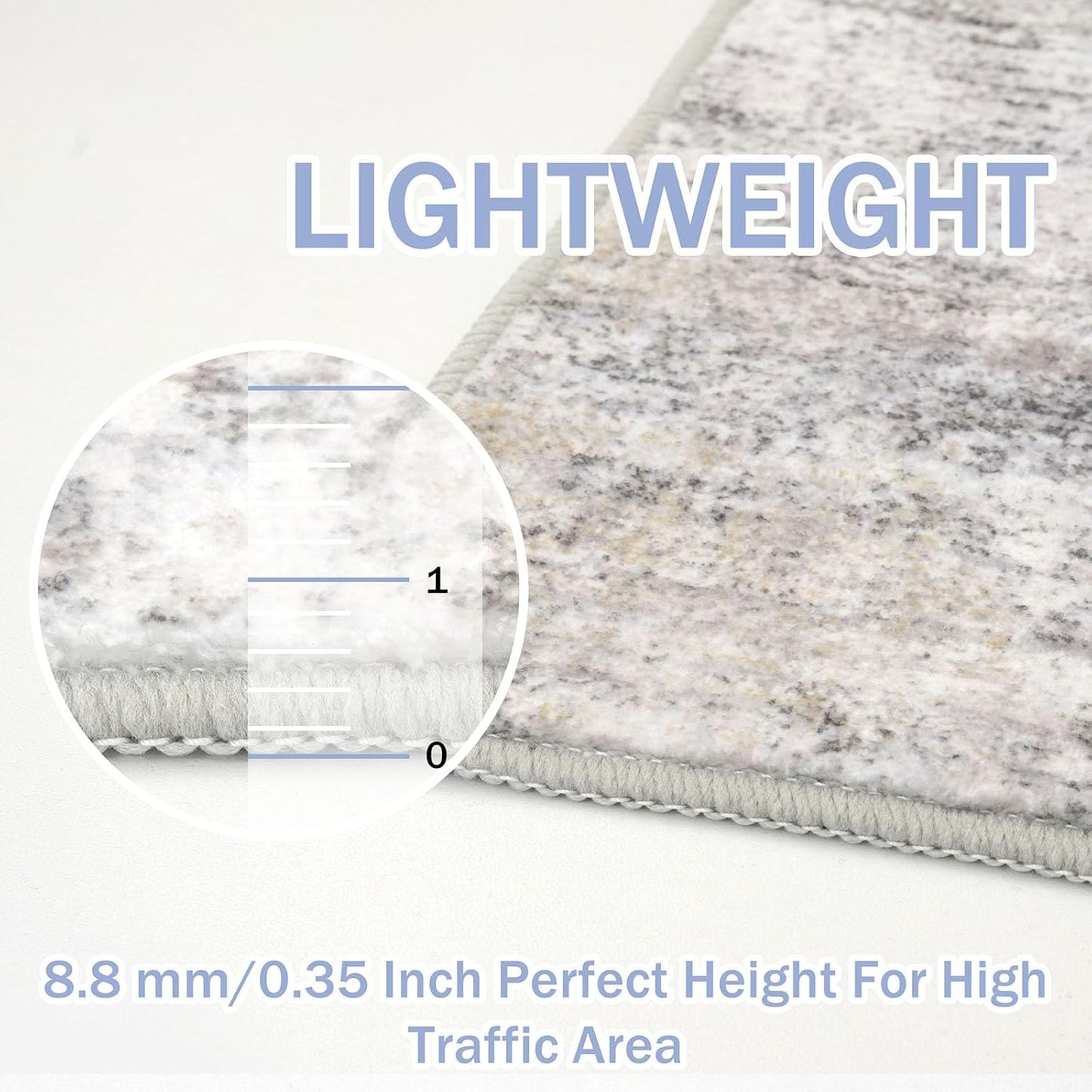 IOHOUZE Abstract Runner Rug 3x10 Ft Washable Runners for Hallways, Non Slip Kitchen Runner Printed Faux Wool Entryway Runner Indoor, Modern Abstract Floor Carpet for Hall Bedroom, Grey Beige