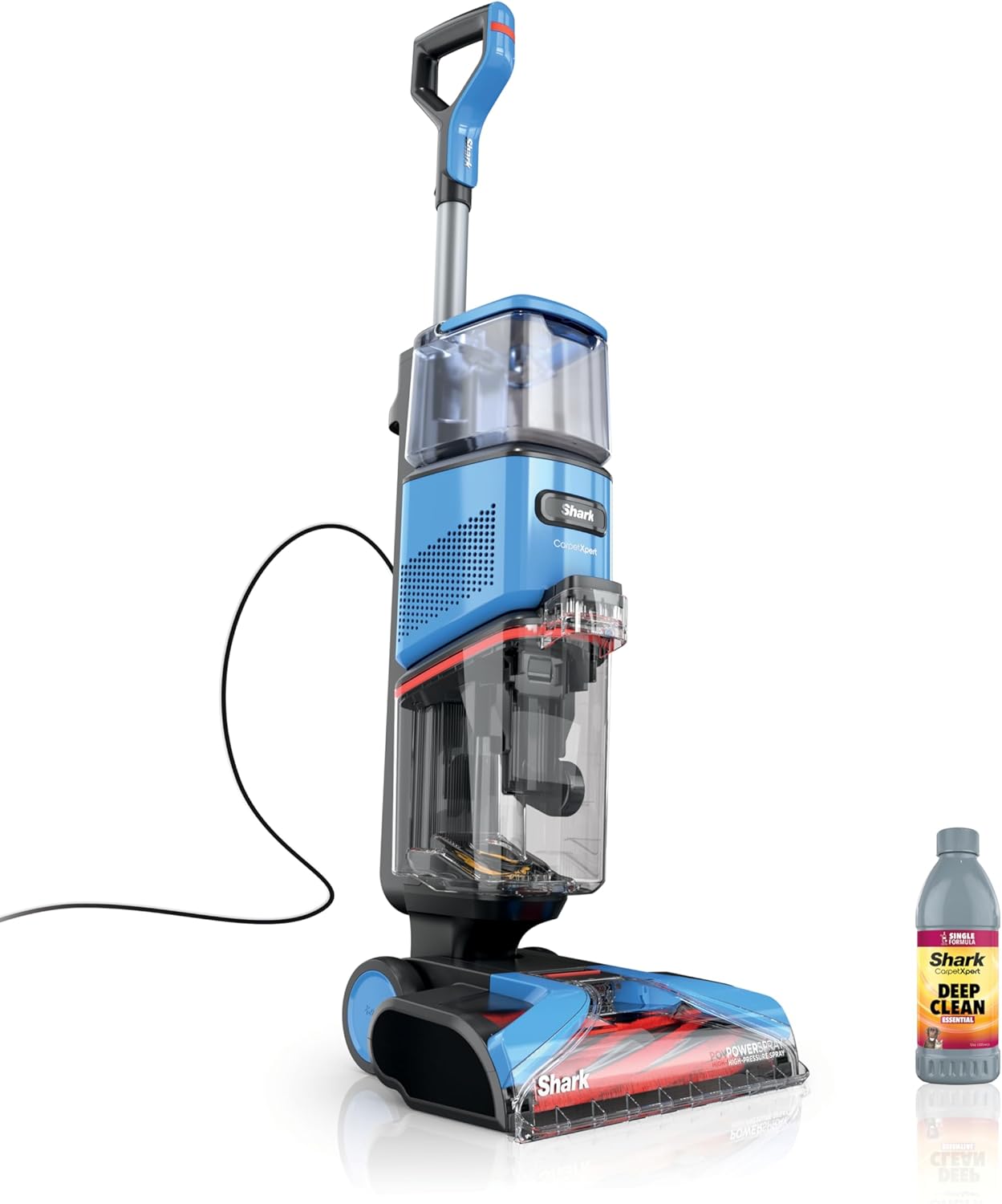 Shark CarpetXpert Upright Carpet & Area Rug Cleaner, Perfect for Pets, Lightweight & Powerful, Dirt, Grime, & Odor Removal, Carpet Shampooer, Cleaning Solution, Blue, EX121BRN
