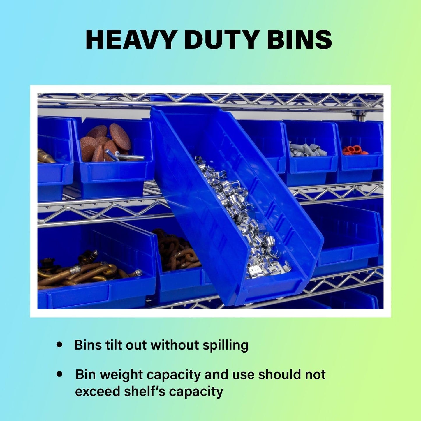 Akro-Mils 30120 Plastic Shelf Bins, Heavy Duty Storage Bins for Garage, Closet, and Drawer Organization, 12-Inch x 4-Inch x 4-Inch, Yellow, 24-Pack