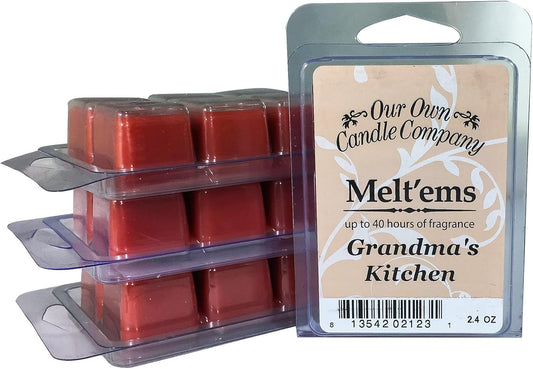 Our Own Candle Company Premium Wax Melt, Grandma's Kitchen, 6 Cubes, 2.4 oz (4 Pack)