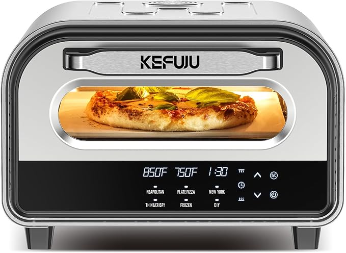 Pizza Oven Indoor,pizza maker,Makes 12 Inch Pizzas in 90s at 850°F,Countertop Electric Pizza Oven with Continuous Baking Without Reheating,Pizza Cooker with 6 Preset Modes,Pizza Stone&Peel Included