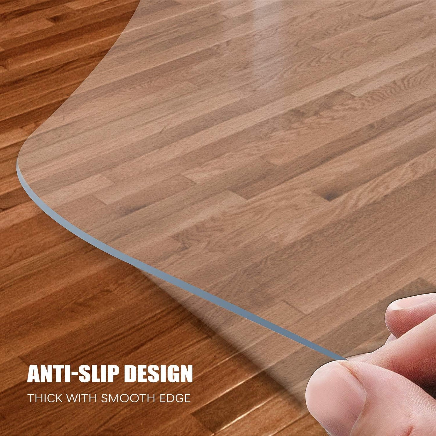 Kuyal Clear Chair mat for Hardwood Floor 51 x 63 inches Transparent Floor Mats Wood/Tile Protection Mat for Office & Home (51" X 63" Rectangle)