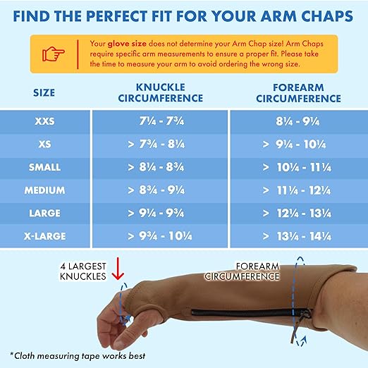 Arm Chaps Extended Elbow Leather Arm Guard - Arm Sleeve Protectors for Thin Skin and Bruising, Scratches & Cuts - Protective Arm Sleeve for Any Age- Left & Right Form-Fitting - Brown(1Pair/XX-Small).