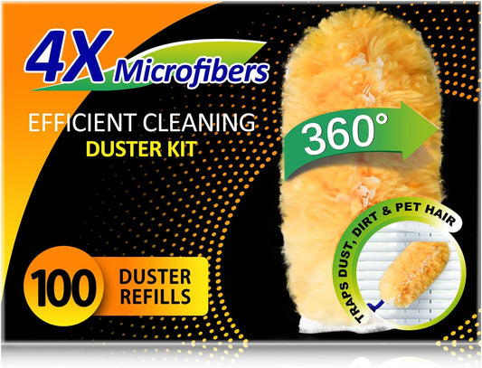 Multi Surface Duster Refills, 360-Degree Heavy Duty, 100 Count, Compatible with Swiffer Dusters