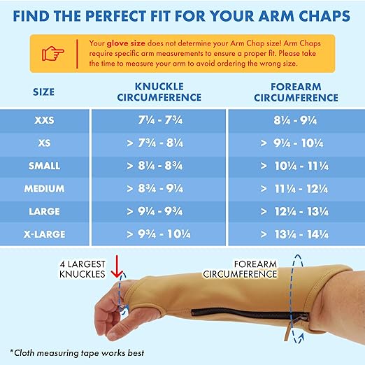 Arm Chaps Extended Elbow Leather Arm Guard - Arm Sleeve Protectors for Thin Skin and Bruising, Scratches & Cuts - Protective Arm Sleeve for Any Age- Left & Right Form-Fitting - Tan (1Pair/Large).
