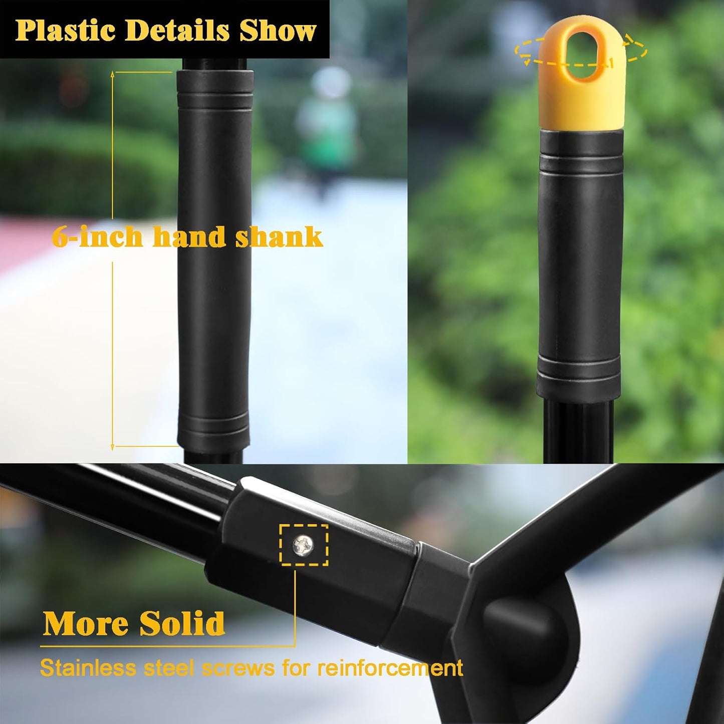Heavy Duty Commercial Broom, 3 Pack Upgraded Angle Brooms for Sweeping Outdoor and Indoor, Perfect Black Brooms of House, Kitchen, Garage, Courtyard, Concrete