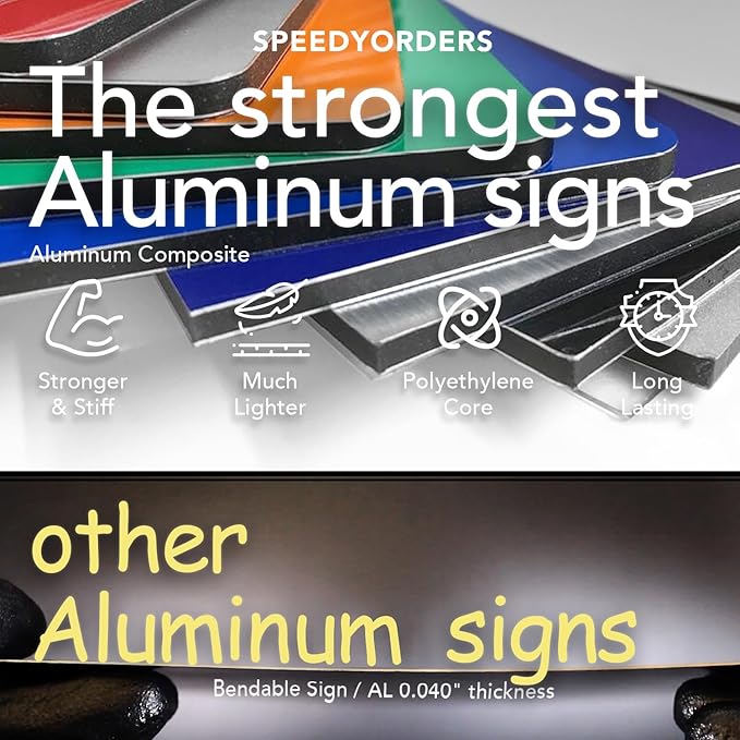 Customized Personalized Aluminum Metal Business Signs - Waterproof Outdoor Signs - White Aluminum (Gray, 10x7 In)