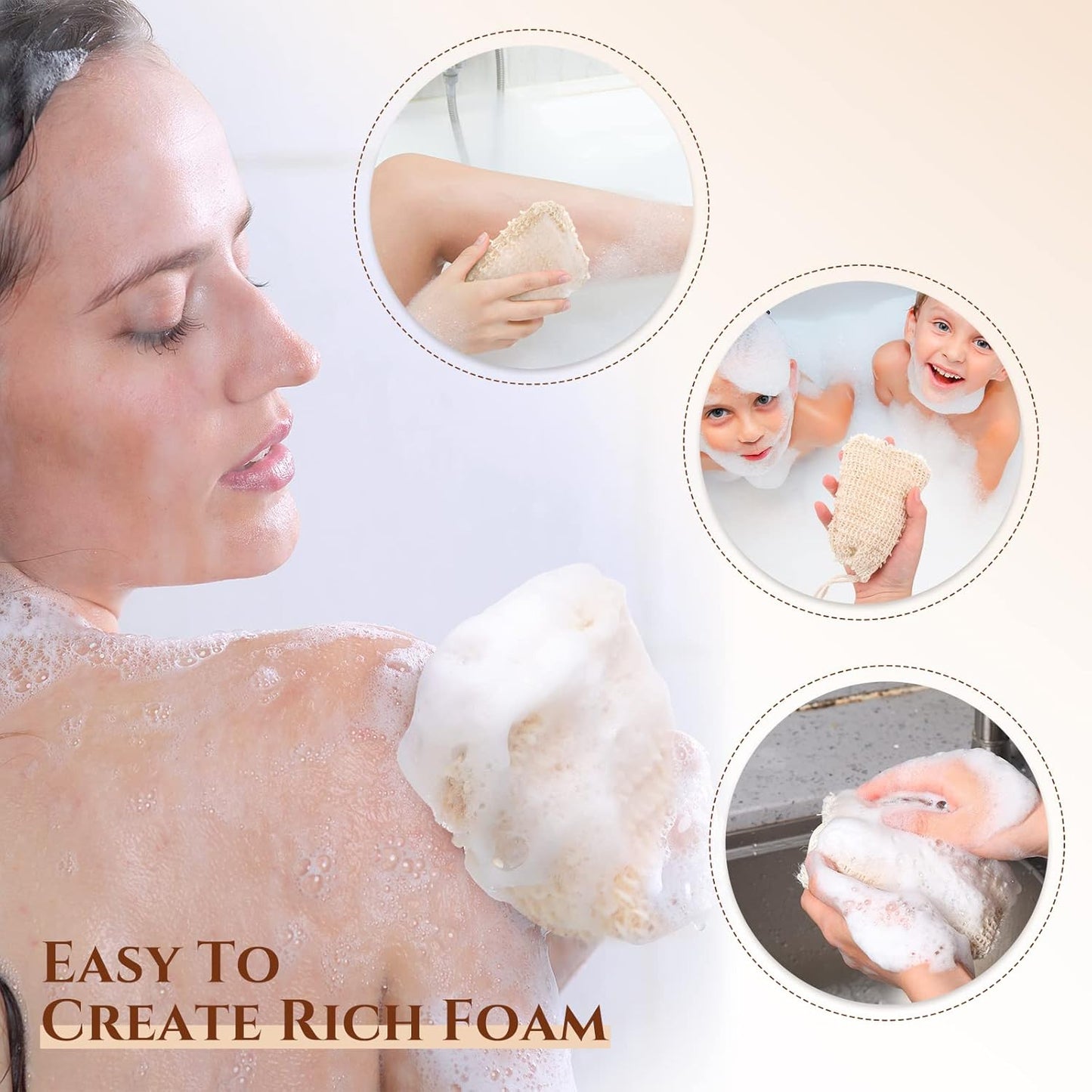Rtteri 150 Pcs Soap Exfoliating Bag, Natural Sisal Soap Pouch Saver Body Shower Bar Mesh Body Net with Drawstring for Foaming and Drying