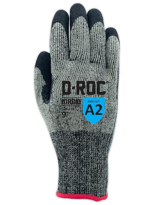 MAGID D-ROC ANSI A2 Heat-Resistant Work Gloves with Sandy Nitrile Coating, 48 Pairs, Size 7/Small, GPD249