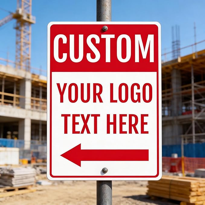 Oversized Custom Outdoor Metal Sign for Large Business Wall Display, 36x30 Inch, Rust-Free Aluminum Weather Resistant, Waterproof, Durable Ink, Easy to Mount