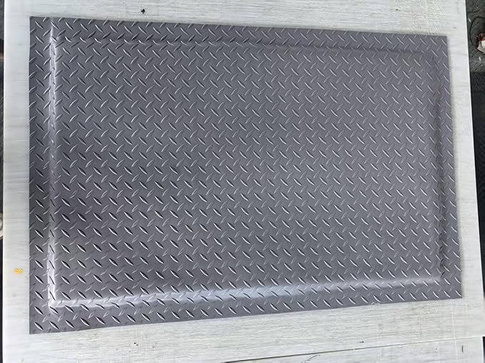 Nisorpa Anti Fatigue Mats Industrial 2' x 5' Ergonomic Standing Mat 15/16" Extra Thick Cushioned Shop Floor Mats Heavy Duty Commercial Diamond Plate - Safety Support for Leg & Back Pain, Grey