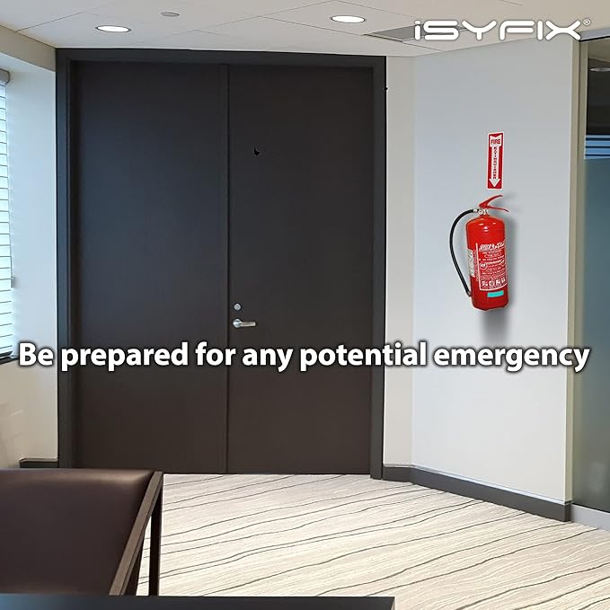 iSYFIX Fire Extinguisher Signs Stickers – 12 Pack 4x12 Inch – Premium Self-Adhesive Vinyl Decal, Laminated for Ultimate UV, Weather, Scratch, Water & Fade Resistance, Indoor & Outdoor