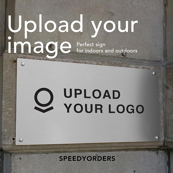 Custom Metal Signs, Personalized Aluminum, Customized Safety, Business Signs, Waterproof Outdoor, White Aluminum (Logo, 36x24 In)