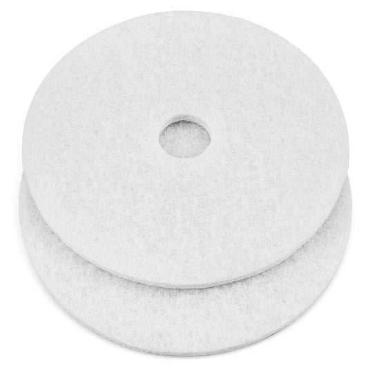 20" White Scrubbing Pads Commercial Cleaning Orbiter Pads-Maintenance Non Woven for Floor Buffer Machine 2 Pcs