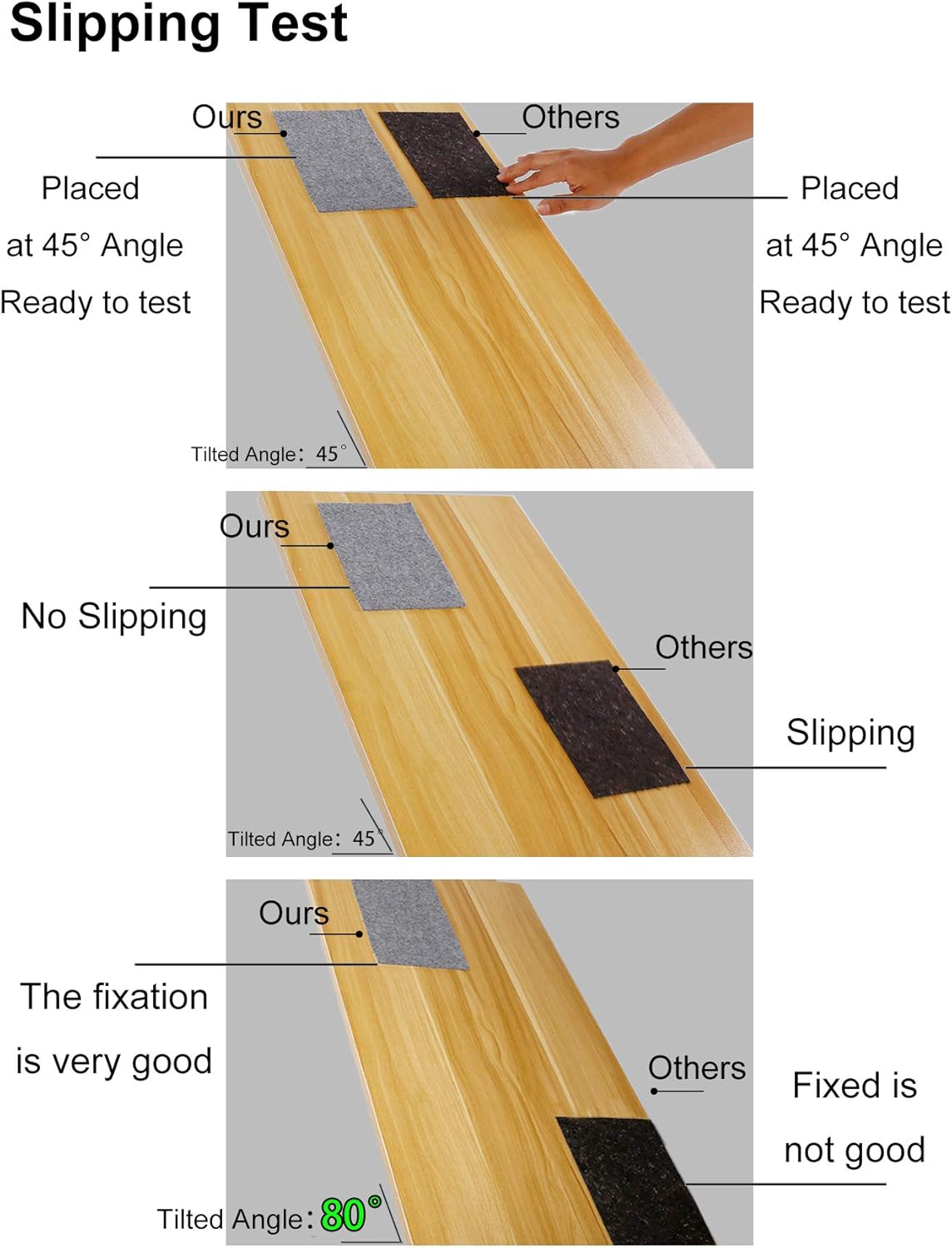 Non Slip Rug Pad Grippers - Round 8x8, 1/8" Thick, (Felt + Rubber) Double Layers Area Carpet Mat Tap, Provides Protection and Cushioning for Hardwood or Tile Floors