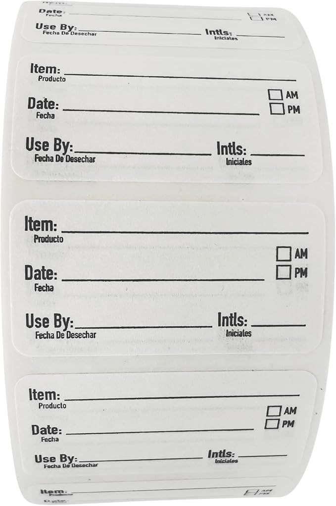 2x1 Dissolvable Food Labels, 500 Label Stickers, Bottle Labels for Storage Bins, Sticker Labels for Food containers, (500, Black)