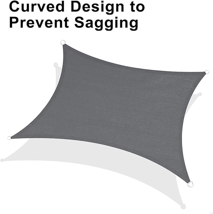 LOVE STORY Custom Size 19' x 20' Dark Grey Sun Shade Sail Canopy Commercial Rectangle Sail Shade Fabric for Patio Garden Backyard Pool (Customized)
