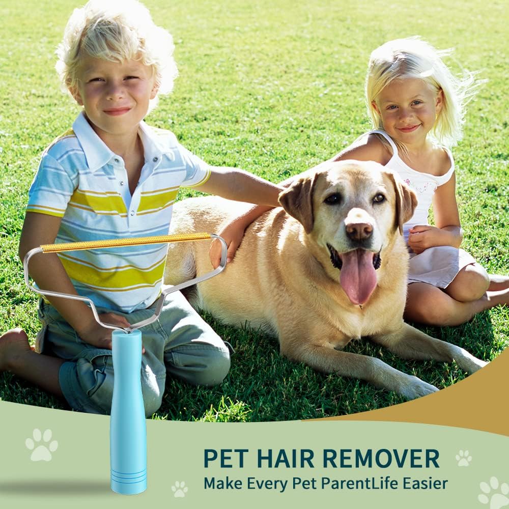Pet Hair Removal Tool,Cleaner Pro Pet Hair Remover,Fabric Shaver by BSIWWO,Pet Hair Remover for Couch,Lint Shaver,Carpet Rake,Dog Hair Remover and Cat Hair Remover(2pack-Blue)