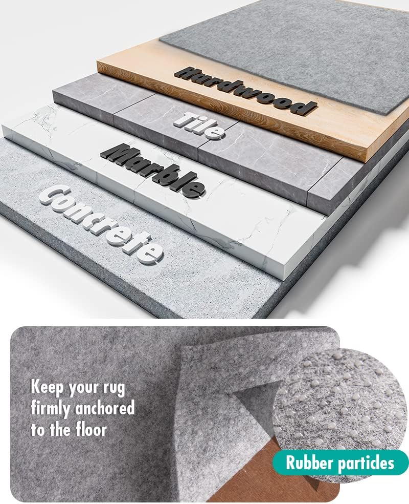 Non Slip Rug Pad Gripper - 2.6x8 Feet 1/4” Extra Thick Felt Under Rug for Area Rugs and Hardwood Floors,Super Cushioned Non Skid Carpet Padding