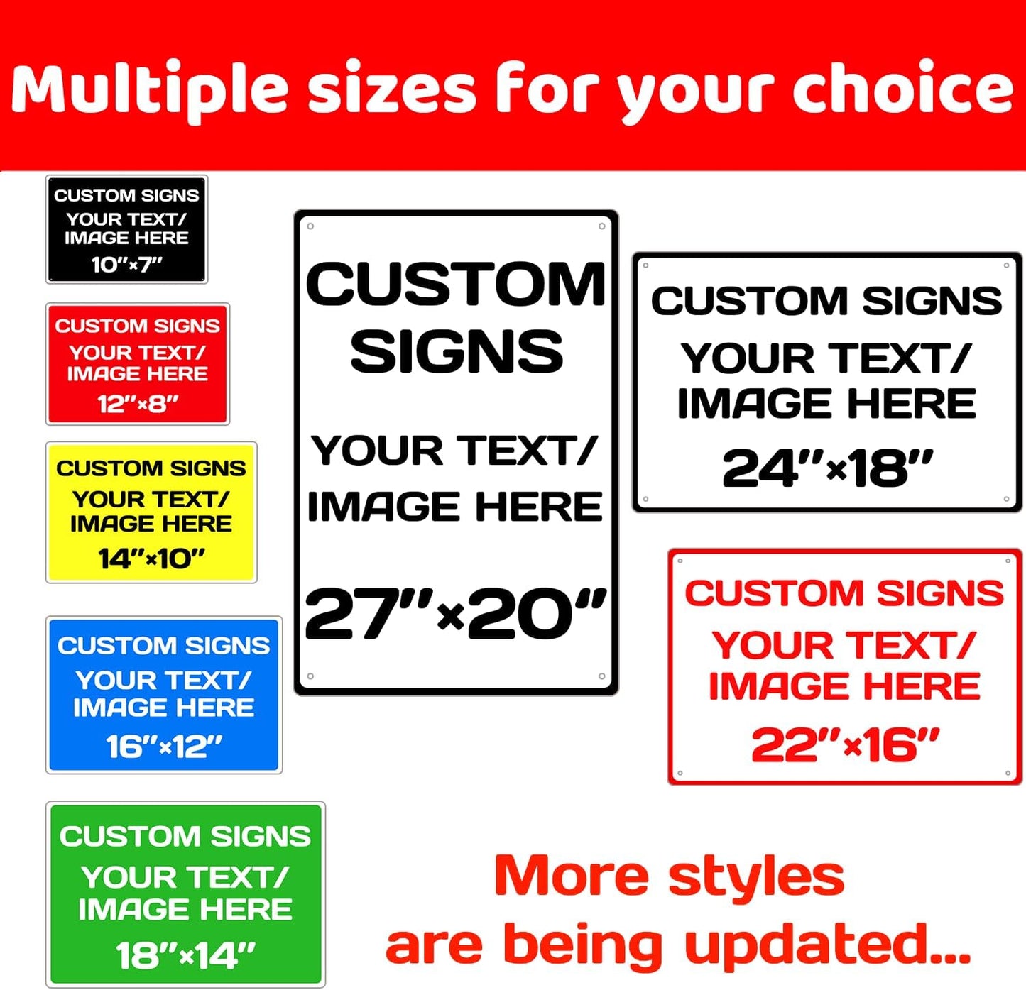 Personalized Aluminum Weatherproof Metal Signs - Custom Text & Picture, Multiple Sizes - Hazard, Garden, Custom Door & Business Signs