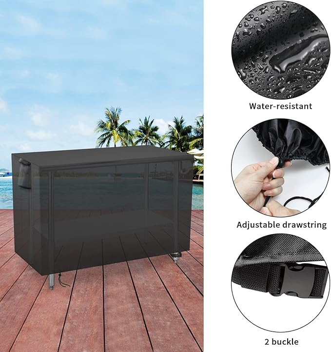Outdoor Prep Table Cover 60 Inch,Waterproof Fadeproof UV Resistant Patio Stainless Steel Metal BBQ Table Cover All Season Protection for Outdoor Table - 60 x 30 x 34 Inch